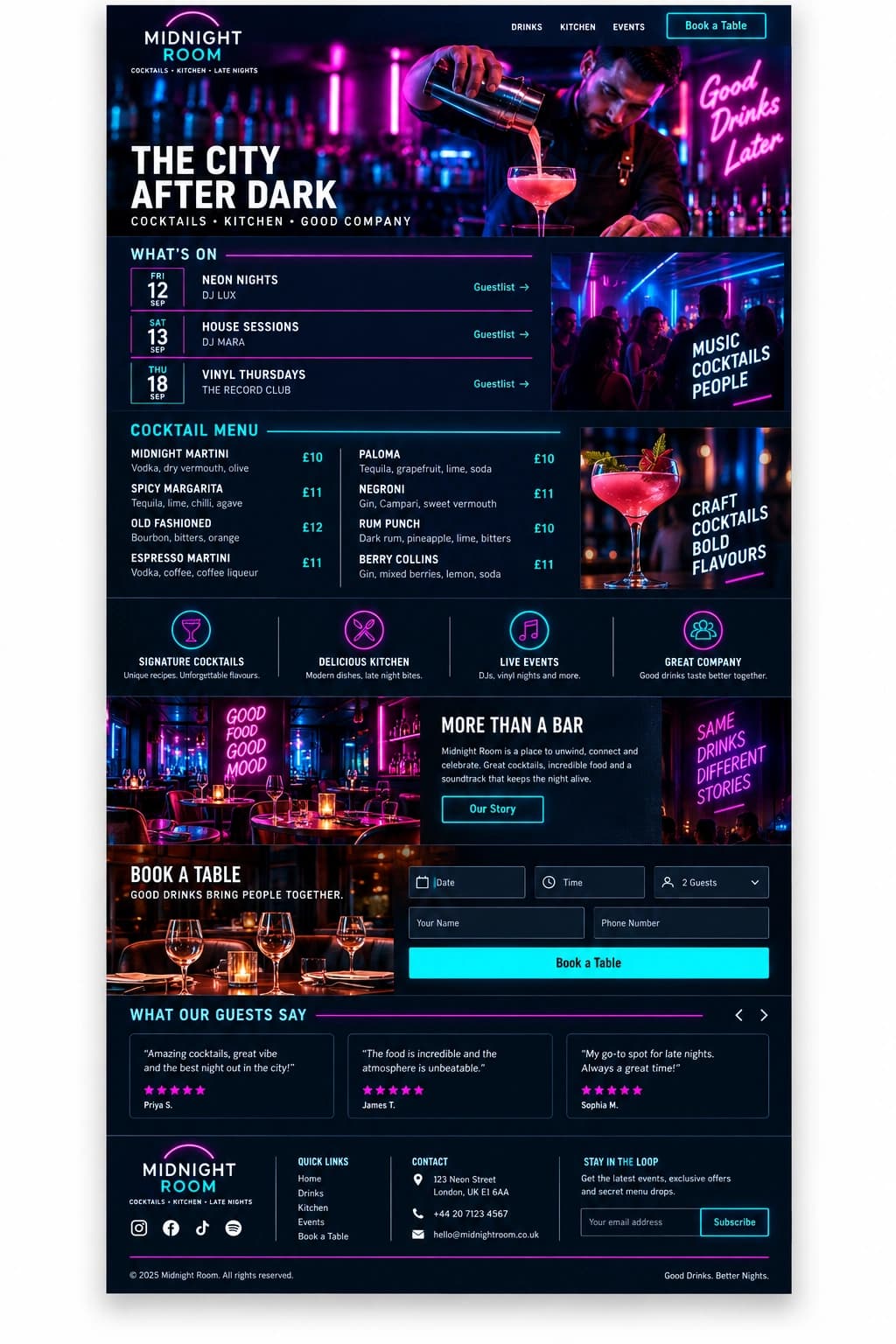 Restaurant Night Box full page preview