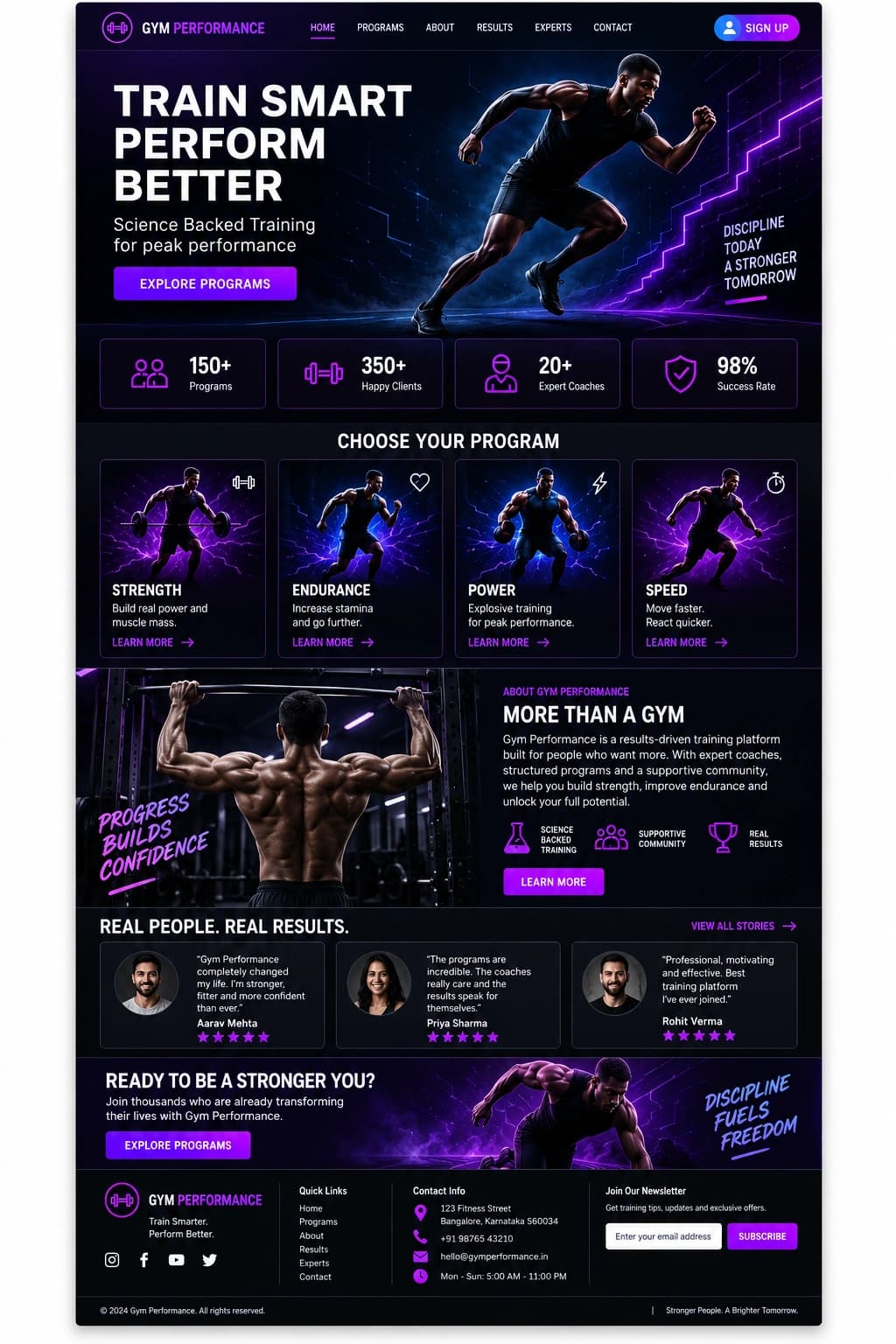 Gym Performance Box full page preview
