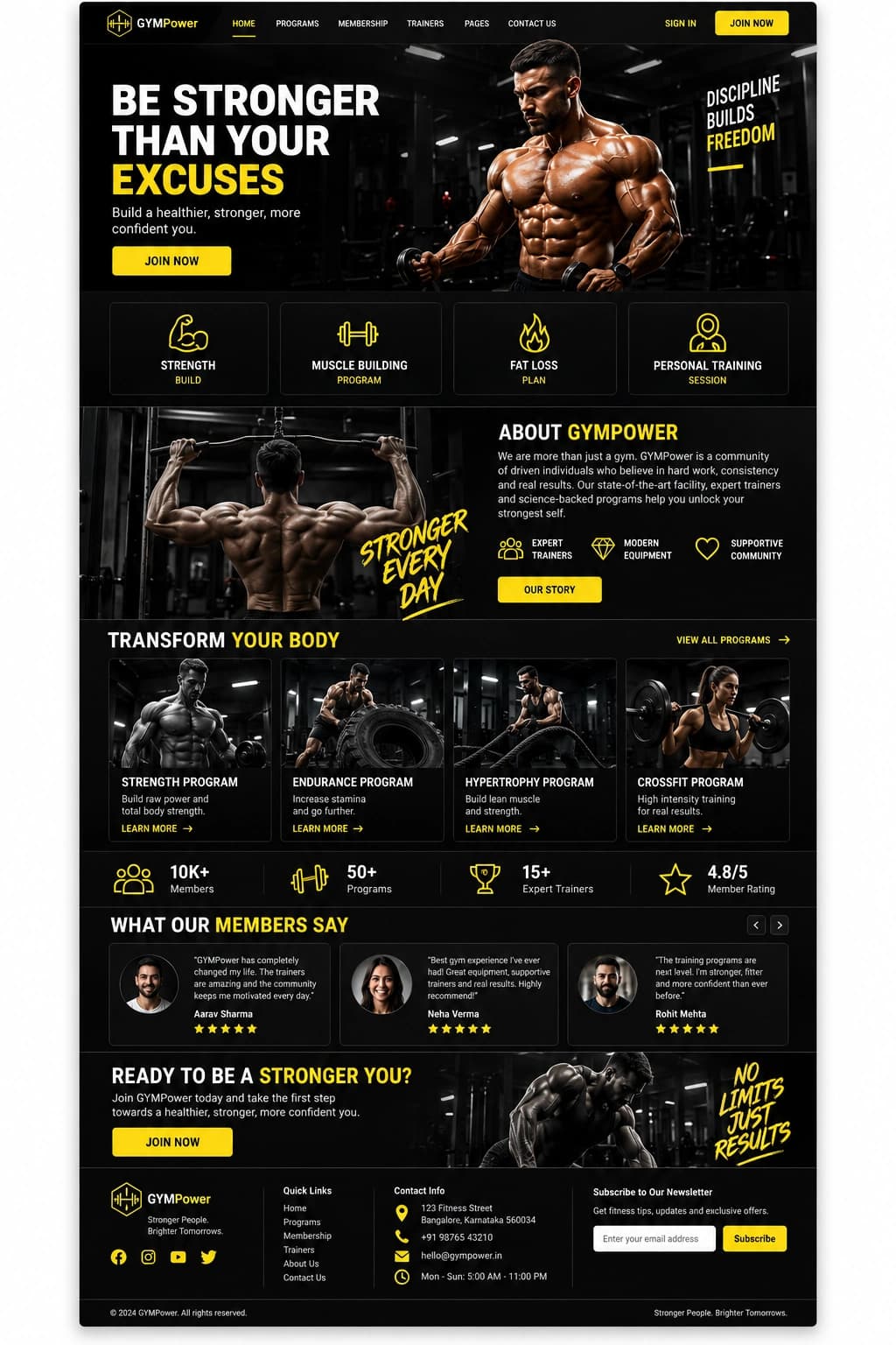 Gym Power Box full page preview