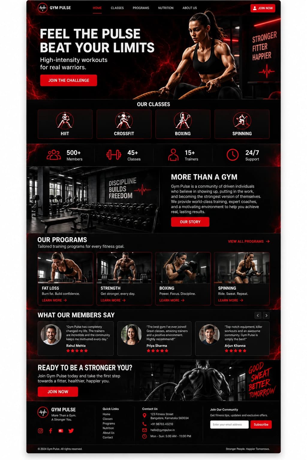 Gym Pulse Box full page preview