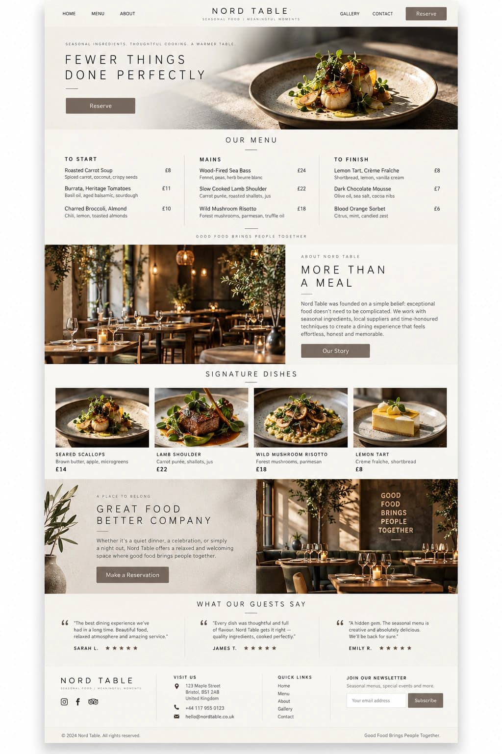 Restaurant Minimal Box full page preview