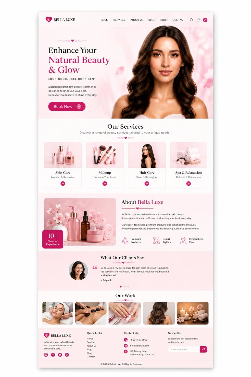 Salon Glow Box full page preview