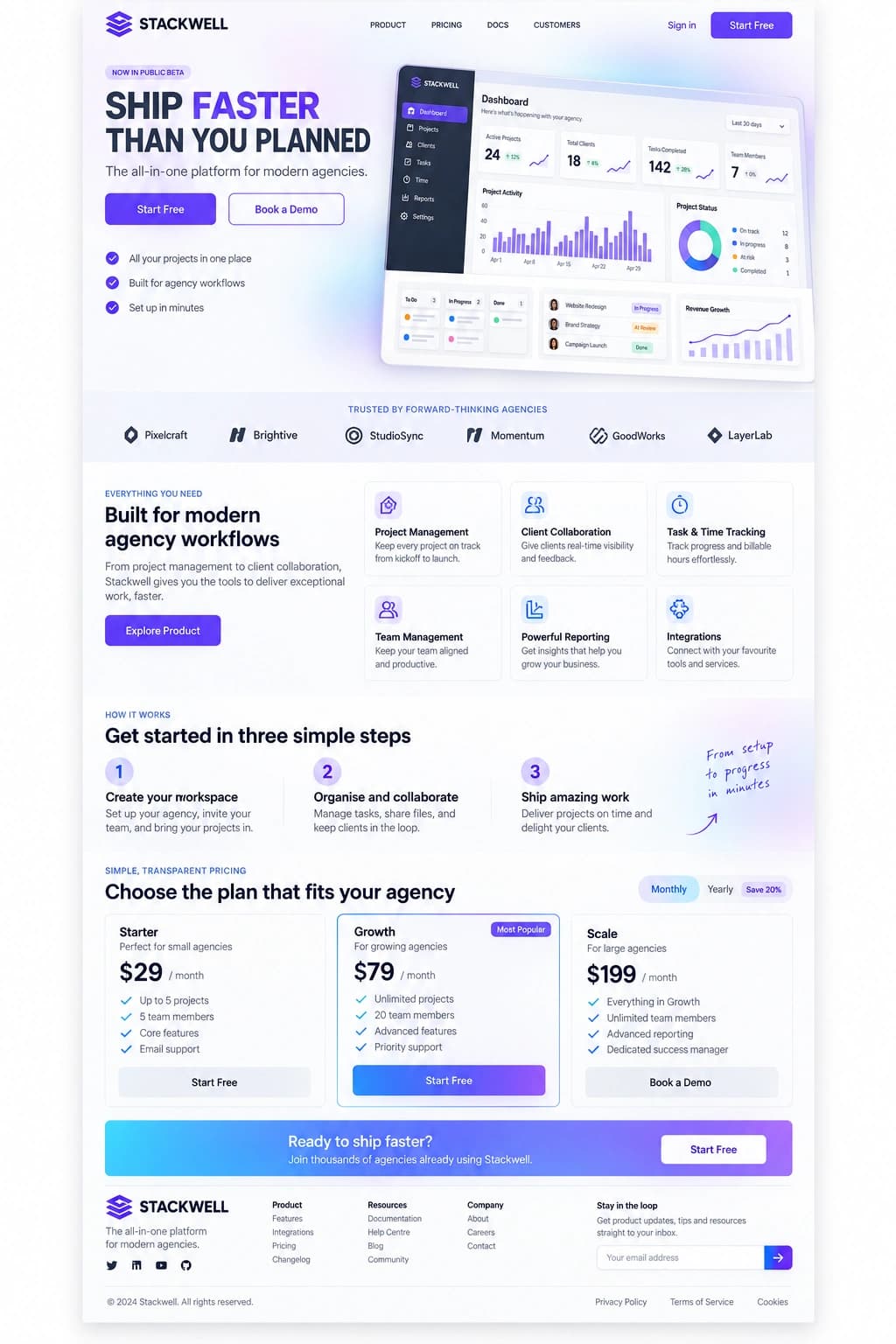 Agency Launch Box full page preview